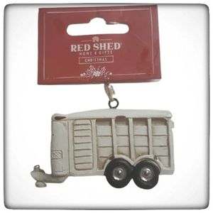 Red Shed Christmas Horse Truck & Trailer Ornament